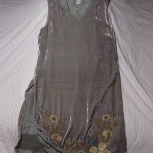 Beaded Velveteen Tank Dress